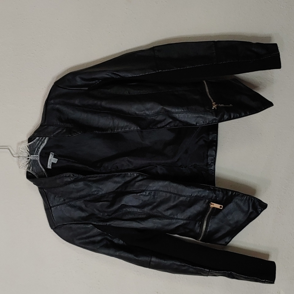 Charlotte Russe Women's Size XS Faux Leather Open Front Jacket